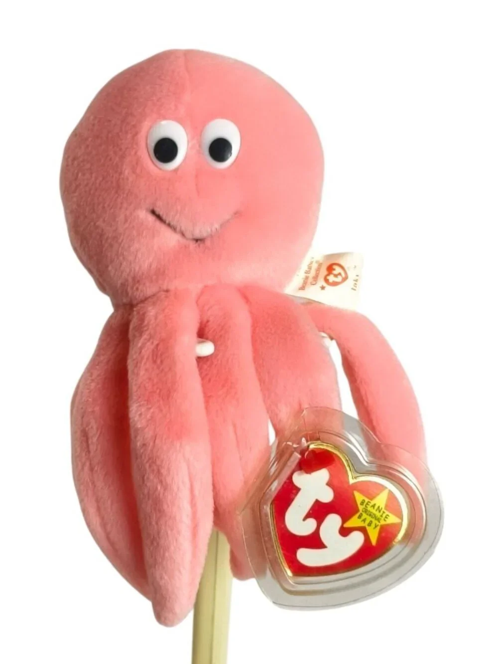 Ty Beanie Baby INKY Octopus Plush MWMT 1994 Pink Retired DOB Nov 29 Collectible